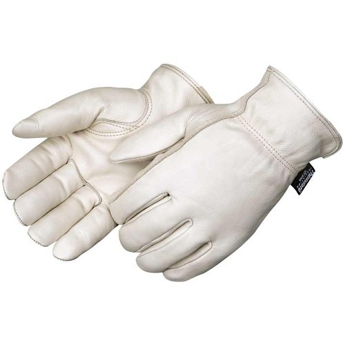 Liberty Glove 8618XXL Driver Gloves, Insulated, 2X-Large, 100% Cowhide Leather, White, Rolled Cuff, Thinsulate™